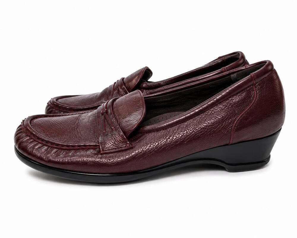 SAS Easier Antique Wine Leather Tripad Comfort Wedge Loafers